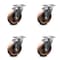 Service Caster 5 Inch High Temp Glass Filled Nylon Wheel Swivel Top Plate Caster Set SCC SCC-20S514-GFNSHT-TP3-4 - alternate 1